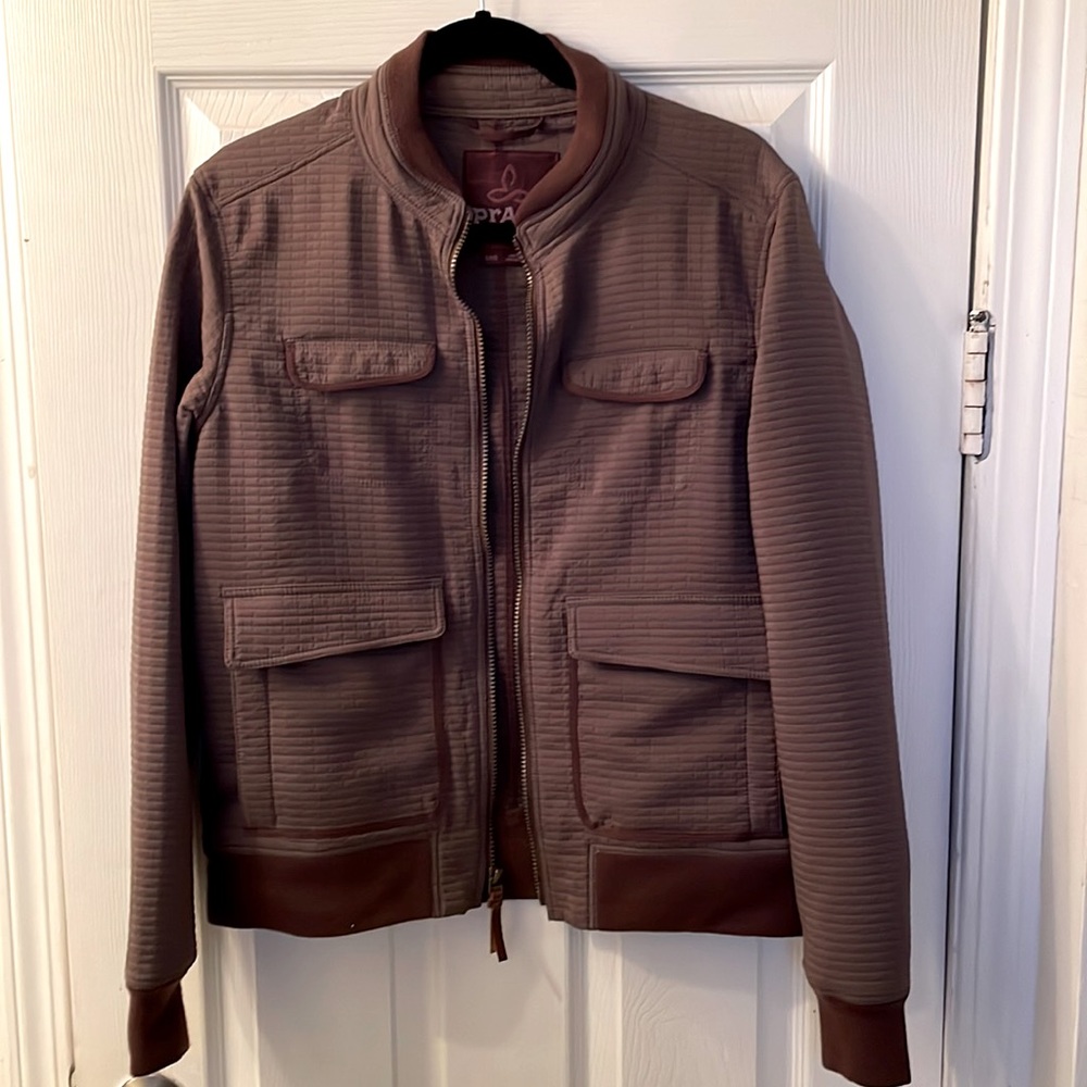 Mauve Quilted PrAna Bomber Jacket